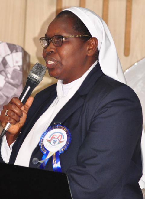 Daughter of the Sacred Heart Sr. Josephine Kangogo, chairperson of AOSK, encourages sisters to make prayer an essential part of their apostolate. (Lourine Oluoch)