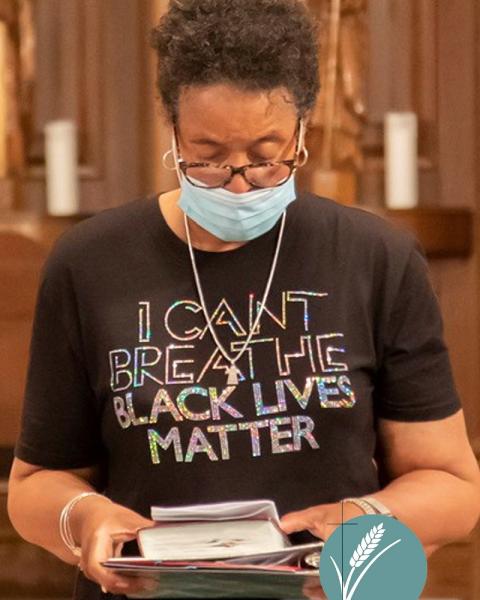 Sr. Melinda Pellerin, a Sister of St. Joseph of Springfield, Massachusetts, participates in a "Standing for Hope" event Aug. 4, 2020, sponsored by her religious community.