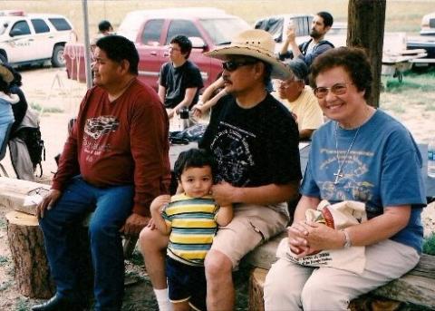 Maryknoll Sr. Rose Marie Cecchini is seen in Church Rock, New Mexico, at the annual commemoration of the July 16, 1979, radioactive spill in this undated photo. (CNS photo/Maryknoll Sisters)