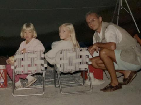 Sister Kathryn, age 10, is pictured with her family at a space launch. (Courtesy of Kathryn Press)