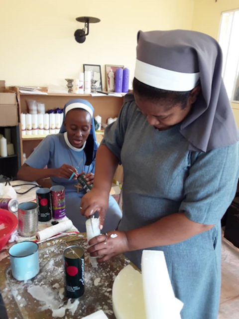 Sisters of Charity in Botswana make candles (Courtesy photo)