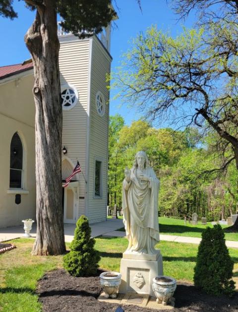 Sacred Heart Chapel dates to about 1741 and was built by Jesuits on the property known as White Marsh. Nearby graves are thought to hold the remains of people enslaved by the Jesuits. (Susan Rose Francois)