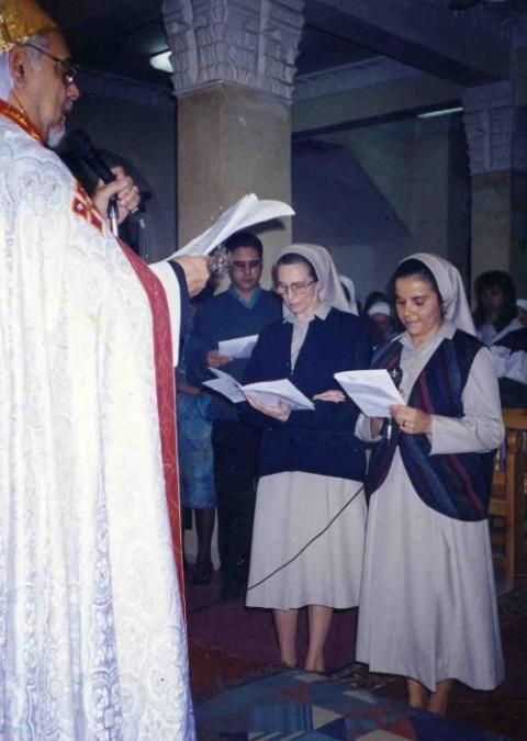 Sr. Maria Cecilia Sierra Salcido, right, at her final vows in Cairo, Egypt (Courtesy of Maria Cecilia Sierra Salcido)