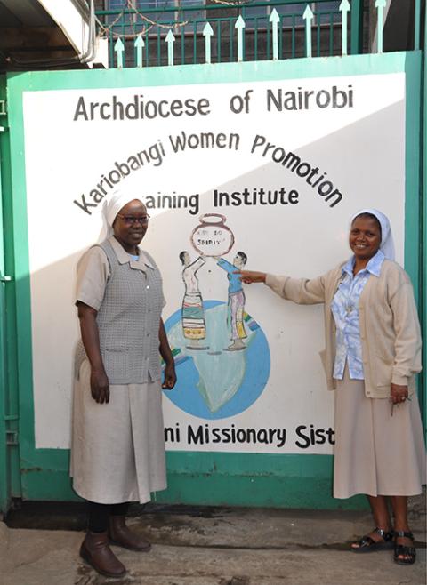 Sr. Mary Kevin Avaro, executive director of the institute, and Sr. Manna Berhe, a student on attachment at the institution. Comboni Missionary Sisters have been running the project since 1992. (Lourine Oluoch)