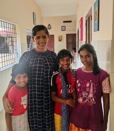 Some residents of Pratyasha Bhavan at Fort Kochi in Kerala, India, with their clinical psychologist, Nithya Inchikalayil. Homes of Hope India originated from this center in 2006. (Thomas Scaria)