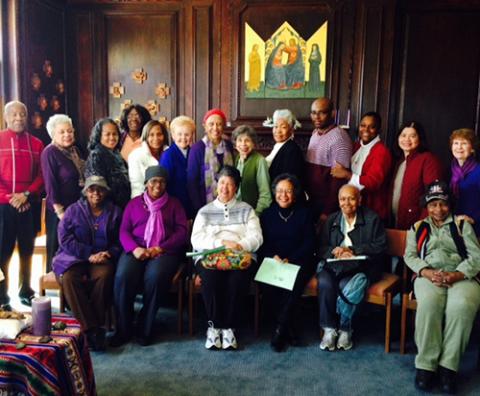 Parishioners of Christ the King Parish in Springfield Gardens, New York, during a Lenten retreat led by Immaculate Heart of Mary Sr. Christine Koellhoffer at Our Lady of Grace Center in Manhasset, New York (Courtesy of Christine Koellhoffer)