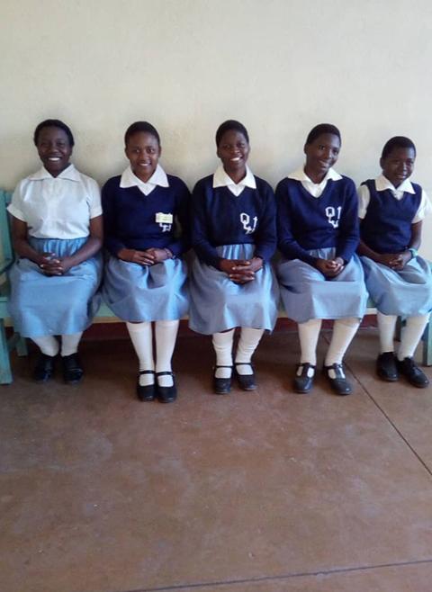Sr. Odilia Wonondo's catechumen class is pictured. These students from Our Lady of Wisdom boarding secondary school have all been prepared for sacraments and are now full members of the church. (Courtesy of Odilia Wonondo)