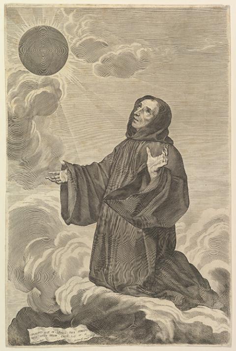 "St. Benedict in Ecstasy," by Claude Mellan (Metropolitan Museum of Art)