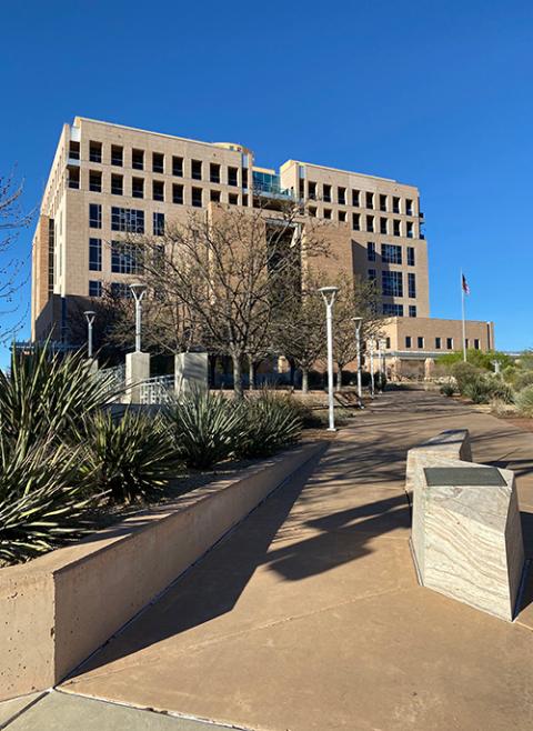 After a sex abuse claimant filed a motion claiming the Archdiocese of Santa Fe is violating a non-monetary covenant it made with abuse survivors, the archdiocese is back in U.S. Bankruptcy Court at the Pete V. Domenici United States Courthouse in Albuquerque. (Elizabeth Hardin-Burrola)