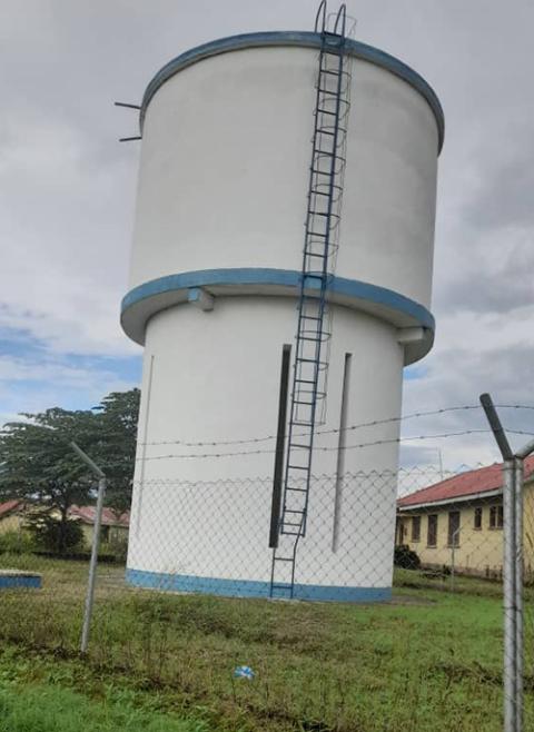 A water tank built by hand at the Franciscan Sisters of Charity's compound in the Ifumbo district of Tanzania (Courtesy of Sr. Senorina Lukwachala)