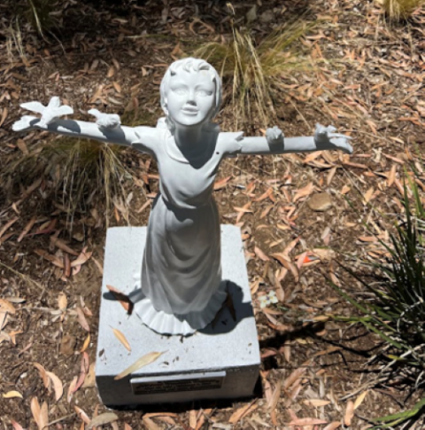A sculpture at Serra Retreat A sculpture at Serra Retreat