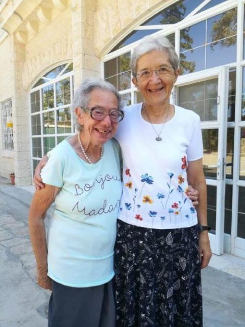 Sr. Hildegard Enzenhofer poses with Noel Mansour. Sr. Hildegard Enzenhofer poses with Noel Mansour.