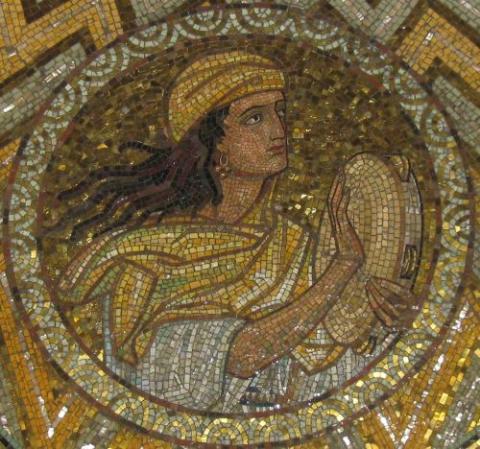Miriam is pictured in tile in the Dormition Church on Mount Zion in Jerusalem Miriam is pictured in tile in the Dormition Church on Mount Zion in Jerusalem