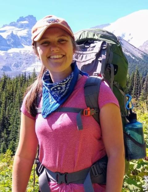 Sr. Terri Schell at Mount Rainier in Washington state Sr. Terri Schell at Mount Rainier in Washington state