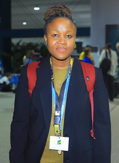 Lydia Lehlogonolo Machaka, energy and extractivism officer with the international Catholic development network CIDSE, is pictured during COP29 in Baku, Azerbaijan, on Nov. 11-22. (NCR photo/Doreen Ajiambo)
