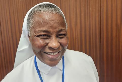 Sr. Ngozi Frances Uti, a member of the Congregation of the Handmaids of the Holy Child Jesus, heads the Centre for Women Studies and Intervention in Abuja, Nigeria. She spoke at a March 20 presentation on women and migration. (GSR photo/Chris Herlinger)
