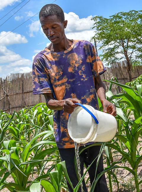 Mubita Musangwa, one of the beneficiaries of the water project in the Mwanambinyi area of Zambia (Derrick Siliminia)