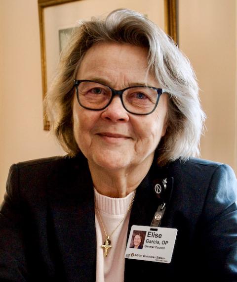 Sr. Elise García, prioress of the Adrian Dominicans, is seen in her office in December 2025. (GSR photo/Dan Stockman)