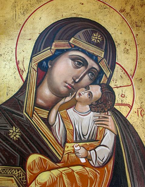 A Hungarian icon of Theotokos, the Virgin Mary as "God bearer" (Wikimedia Commons/Jojojoe)