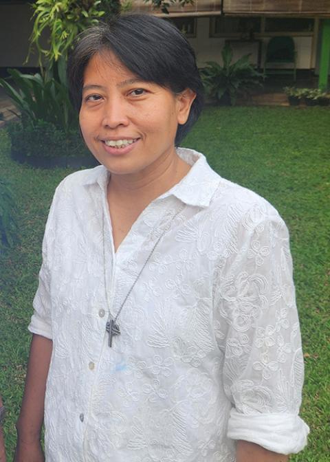 Good Shepherd Sr. Theresia Kurniawati, in the Indonesian capital of Jakarta, where Good Shepherd ministries include running a shelter for abused women and their children (GSR/Chris Herlinger)