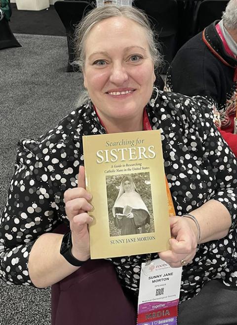 Genealogist and researcher Sunny Jane Morton poses at a book signing at RootsTech 2026, March in Salt Lake City. (Courtesy of Sunny Jane Morton)