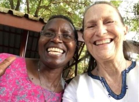 Mercy Sr. Scholasticah Nganda, left, and Sr. Thérèse Hope Merand, a Missionary Sister of the Sacred Heart of Jesus, are community members of Solidarity with South Sudan. (Courtesy of Thérèse Hope Merandi)