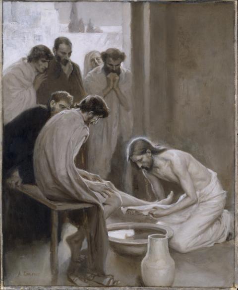 "Jesus Washing the Feet of his Disciples" by Albert Edelfelt, 1898 (Wikimedia Commons/Nationalmuseum of Sweden/Bodil Karlsson)