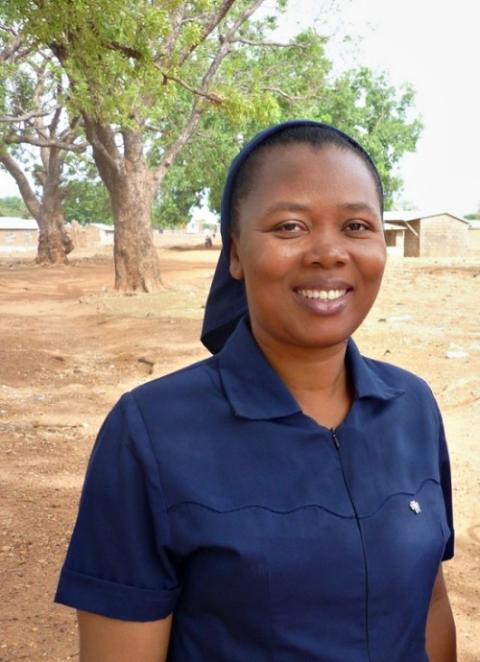 Sr. Bernardine Pemii at a rural school in northern Ghana during a training on child protection (Courtesy of Sr. Bernardine Pemii) Sr. Bernardine Pemii at a rural school in northern Ghana during a training on child protection (Courtesy of Sr. Bernardine Pemii)