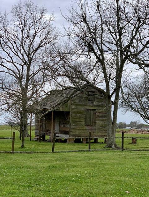 A restored tenant house on Laura Plantation in Vacherie, Louisiana. After the Civil War, many slaves remained on plantations to become tenant farmers in attempts to support their families. (Celeste Larroque)