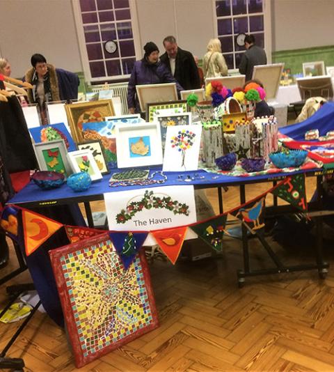 Some of the art and crafts produced by students at the Haven Adult Education Centre in Dublin on sale (Courtesy of Rita Wynne)