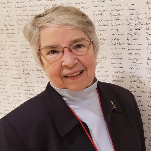 : Mercy Sr. Helen Amos at Mercy Medical Center in Baltimore. Amos has been the center's executive chair of the board since 1999. (GSR file photo) : Mercy Sr. Helen Amos at Mercy Medical Center in Baltimore. Amos has been the center's executive chair of the board since 1999. (GSR file photo)