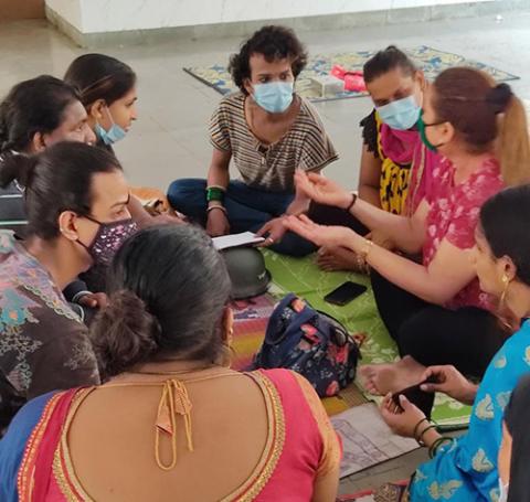 Transgender people hold a discussion during a meeting at the Canossa campus in Mumbai, India. (Provided photo) Transgender people hold a discussion during a meeting at the Canossa campus in Mumbai, India. (Provided photo)
