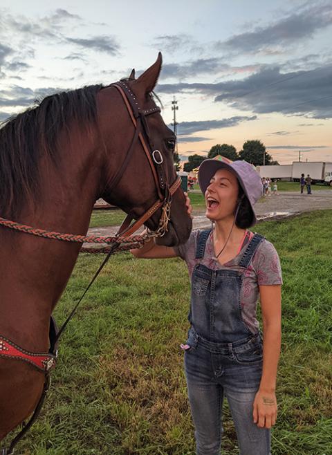 I met this four-legged friend at the Nelson County Fair in the summer of 2021. Living in a rural community has led me to embrace open-mindedness about local traditions, such as the annual fair and horseback riding. (Courtesy of Jane Rudnick)