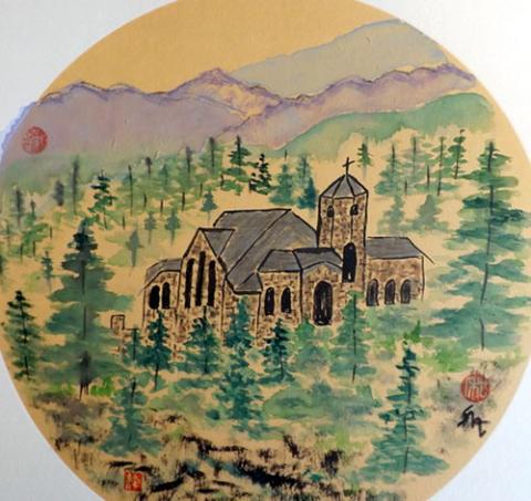 Dominican Sr. Mary Anna Euring painted this picture of the Chapel on the Rock in Allenspark, Colorado, after visiting with friends. (Courtesy of Sr. Mary Anna Euring) Dominican Sr. Mary Anna Euring painted this picture of the Chapel on the Rock in Allenspark, Colorado, after visiting with friends. (Courtesy of Sr. Mary Anna Euring)