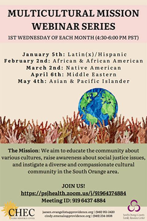 The flyer for our "Multicultural Mission" webinar series (Courtesy of Jaesen Evangelista)