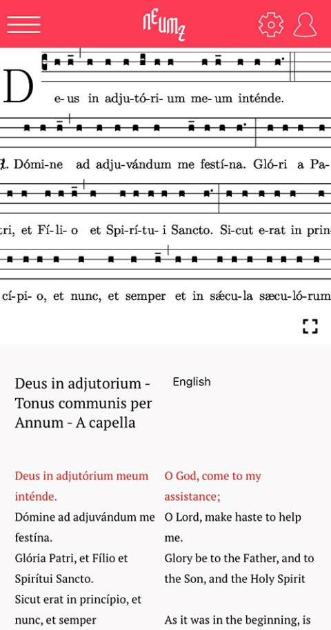 One of the Gregorian chants for lauds on April 16, 2021 (GSR screenshot)