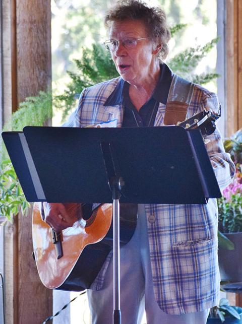 Sr. Patricia Bietsch plays guitar and leads singing at Mass, November 2016 (Provided photo) Sr. Patricia Bietsch plays guitar and leads singing at Mass, November 2016 (Provided photo)