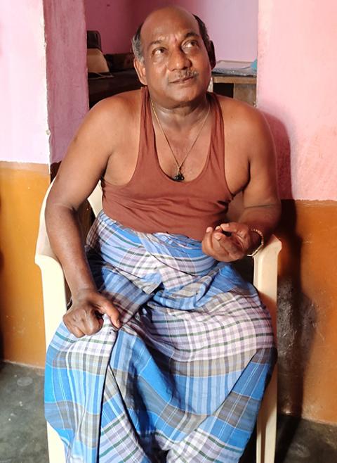 Radhakrishnan, a rehabilitated patient who retired from a government job and settled in his home. His son now studies engineering. (Thomas Scaria)