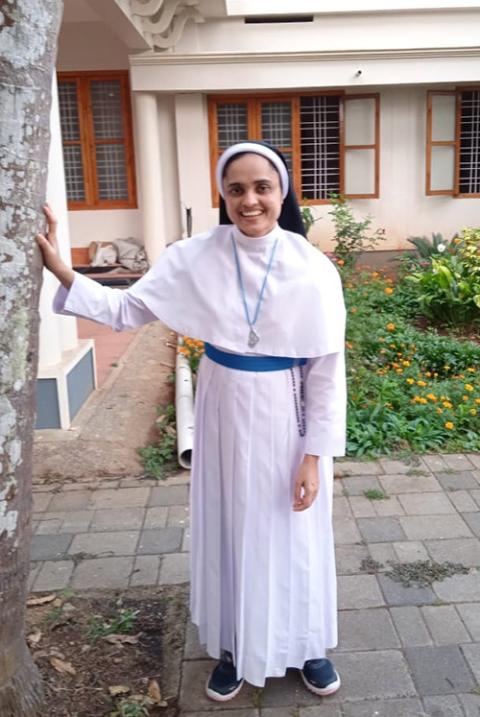 Sr. Rini Rose of the Sisters of the Adoration of the Blessed Sacrament at her community's convent in Ambalavayal, Kerala, India (Courtesy of the Sisters of the Adoration of the Blessed Sacrament)