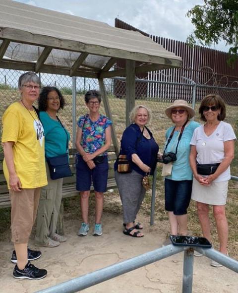 A group of St. Joseph sisters, associates and partners in mission at the U.S.-Mexico border across from Reynosa, Mexico, in the spring (Courtesy of Cecelia Cavanaugh)