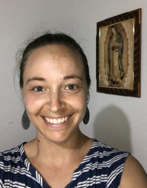 Providence Sr. Tracey Horan with the image of Our Lady of Guadalupe in her room (Tracey Horan) Providence Sr. Tracey Horan with the image of Our Lady of Guadalupe in her room (Tracey Horan)