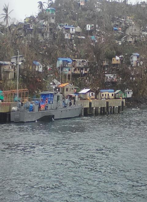 The port of entry for most vessels coming from Surigao City to the Dinagat Islands. The naval boat offered to help the sisters make the crossing while the supplies they brought with them were carried in a bigger ship. (Missionary Sisters of Mary) The port of entry for most vessels coming from Surigao City to the Dinagat Islands. The naval boat offered to help the sisters make the crossing while the supplies they brought with them were carried in a bigger ship. (Missionary Sisters of Mary)