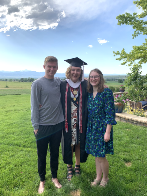 My backyard graduation with my brother, Jake, and sister, Avery. It was a day full of many mixed feelings, being at home and wanting to be at another, but still full of joy and gratitude. (Provided photo)