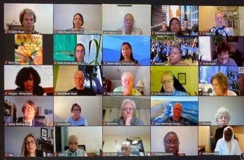 Some of the participants in a June 16 webinar sponsored by the Conrad N. Hilton Foundation's Catholic Sisters Initiative (Courtesy of the Conrad N. Hilton Foundation) Some of the participants in a June 16 webinar sponsored by the Conrad N. Hilton Foundation's Catholic Sisters Initiative (Courtesy of the Conrad N. Hilton Foundation)