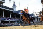 Jockey Mike Smith aboard McKinzie runs down the front stretch during the 35th Breeders Cup world championships at Churchill Downs Nov. 2, 2018, in Louisville, Kentucky. (CNS/Brian Spurlock-USA TODAY Sports via Reuters)