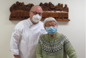 Peter Lehmuller works as chef for the Franciscan Missionaries of Mary sisters at their U.S. Province retirement center in North Providence, Rhode Island. With him is Sr. Eugenia Choi, a native of China. (Ann Turbini)