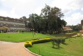 Manicured lawns and paved walkways accentuate buildings at the St. Joseph Spiritual Center in Karen, a suburb southwest of the Nairobi central business district. The Little Daughters of St. Joseph manage the center. (Wycliff Oundo)