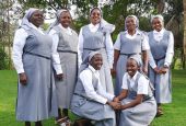 Sr. Leah Kavugho Paluku, second from left, is pictured with her community on an outing. (Courtesy of Leah Kavugho Paluku)