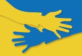 Hands in Ukraine flag colors (Pixaby/Alexandra Koch)