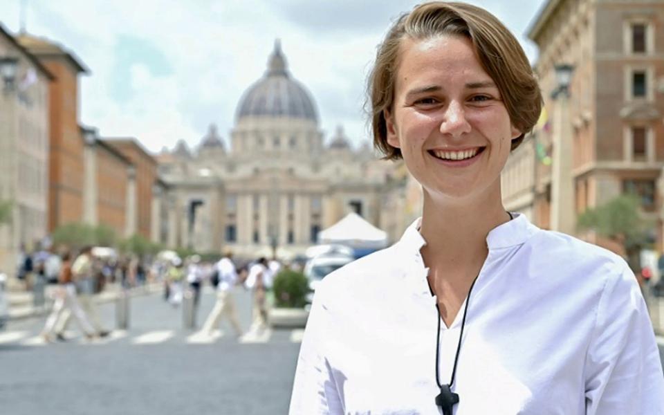 Sr. Albertine Debacker, 29, is seen in an undated photo in Rome. A member of the Chemin Neuf religious community, she is becoming a surprising Catholic influencer — amassing over 330,000 Instagram followers and 200,000 on TikTok. (OSV News/Courtesy of Albertine Debacker)